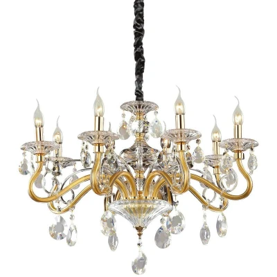 Image of Negresco 8 Light Chandelier Gold Finish, E14