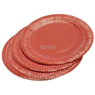 Image of 30 RED Round Paper Plates 23cm/9&quot; inch Quality Durable Ideal for hot and Cold Food