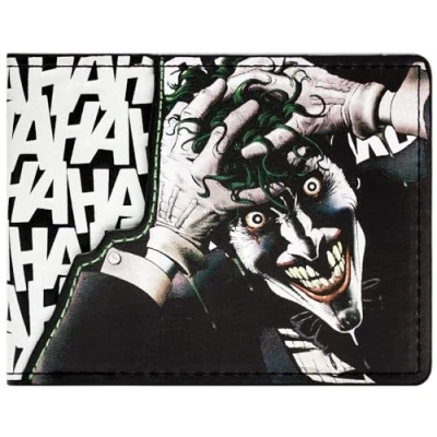 Image of The Batman Evil Joker Hahaha ID and Card Bi Fold Wallet Purple, One Size
