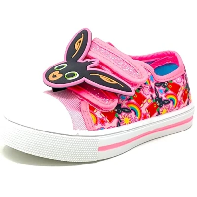 Image of WILLIAM LAMB Girls Bing Bunny Canvas Pumps/Trainers, Pink, 6 UK Child