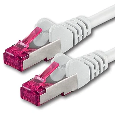 Image of 1aTTack.de 5m CAT6a Network cable white 1 piece CAT 6a S FTP double shielded PIMF 500MHz