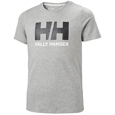 Image of Helly Hansen Junior Unisex HH Logo T Shirt, 10, Grey Melange