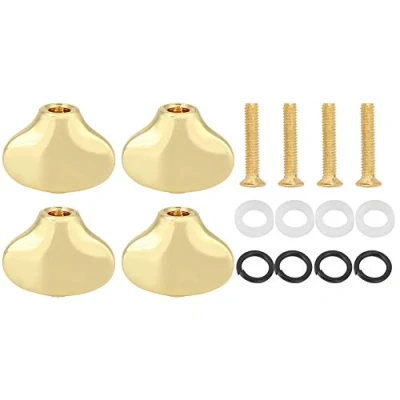 Image of Keenso Tuning Pegs Cap, 3 Colors Zinc Alloy Guitar Cap Small Fish Tail Shape for Ukulele Bass(Gold) Universal Accessories