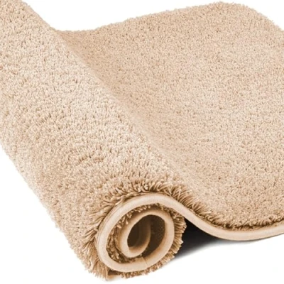 Image of wyewye Microfibre Bath Mat, Door 2cm Super Thick Rug, Absorbent Bathroom Rug 60x120 cm, Camel