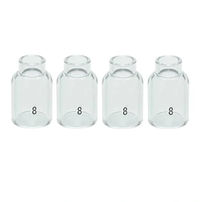 Image of RIVERWELD Clear Quartz Nozzle 53N61S #8 Glass TIG Cups 53NQ61S 8# 32.5mm for SR WP 9 17 18 20 25 26 Welding Torches 4pk