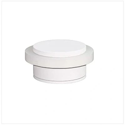 Image of HERRAJES EVI White Doorstop, Double Installation, Adhesive and / or Threaded Base, Stainless Steel, Lacquer Rubber I 203/35x19DUALBL