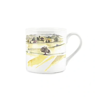 Image of Purely Home Watercolour English Landscape Mug Dorset Hills Fine Bone China White Garden Coffee/Tea Present Gift Rhiannon Chauncey Designs