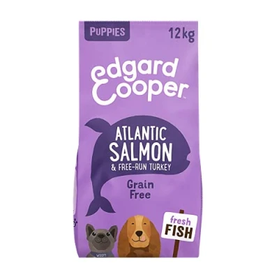 Image of Edgard &amp; Cooper Puppy Dry Dog Food Grain Free Salmon Turkey 12kg Fresh meat, High Protein Natural Ingredients supports healthy growth, strong bones and joints