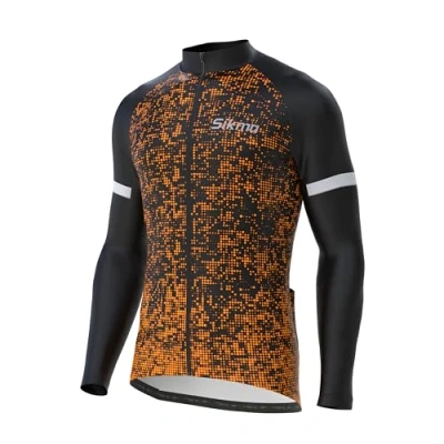 Image of SIKMA Men’s Cycling Jersey Full Sleeve Ideal for Winter Thermal Cold Wear Roubaix Top Bike Racing Windproof Jacket (UK, Alpha, One Size, Regular, X Large, Yellow)