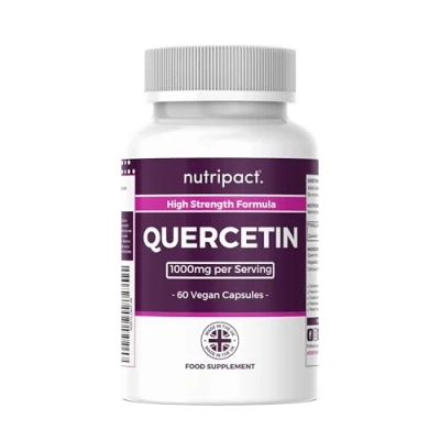 Image of Nutripact Quercetin 500mg Supplement High Strength Antioxidant Immune Support Pure Quercetin, One a Day Formula Easy to Swallow 60 Vegan Capsules 2 Month Supply
