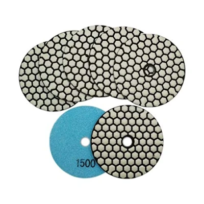 Image of SHDIATOOL Dry Diamond Polishing Pads 7PCS Grit 1500 for Granite Marble Stone Ceramic Dia 4 Inch 100mm