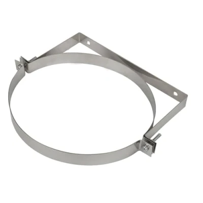 Image of Chimney Pipe Wall Bracket Liner Clip Flue Clamp Multi Fuel Tube Mount. (180mm)