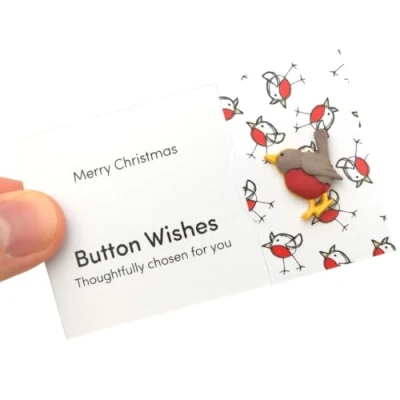 Image of Merry Christmas Button Wishes Mini Gift Cracker Filler