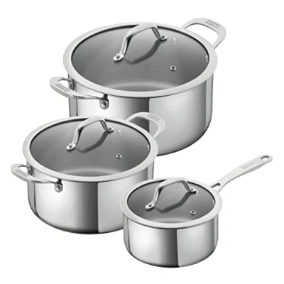 Image of Kuhn Rikon Allround 3 Piece Cookware Set with Glass Lids
