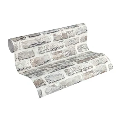 Image of A.S. Creation Bude Distressed Brick Wallpaper 36140 3 Grey/Brown