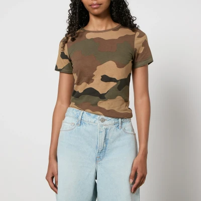 Image of Good American Slim Fitted Cotton Jersey T Shirt XS