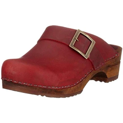 Image of Sanita Wood Urban Open Women&#039;s Clogs, Red (Rot), 3 UK (36 EU)
