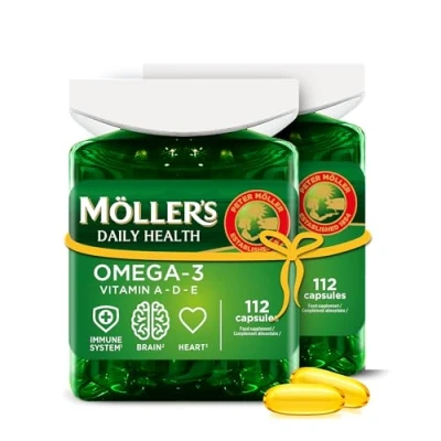 Image of Moller&#039;s ® Omega 3 Capsules Fish Oil Scandinavian Dietary Supplement with EPA, DHA, Vitamin A, D and E 166 Year Old Brand Health for Every Day 224