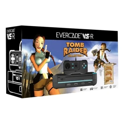 Image of Evercade VS R Console with Tomb Raider 1, 2 &amp; 3