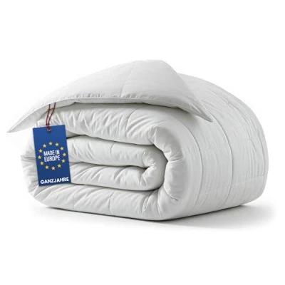 Image of Amazinggirl All season duvet 135 x 200 cm quilts sleeping blanket quilted warm white made of microfibre
