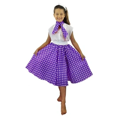Image of I Love Fancy Dress ILFD7078 Childs Costumes with Long Polka Dot Skirt (One Size) Purple
