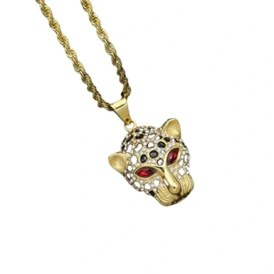 Image of MayiaHey Leopard Head Pendant, Cheetah Necklace for Men, Norse Viking Jewelry, Hip Hop Punk Animal Pendant Boys