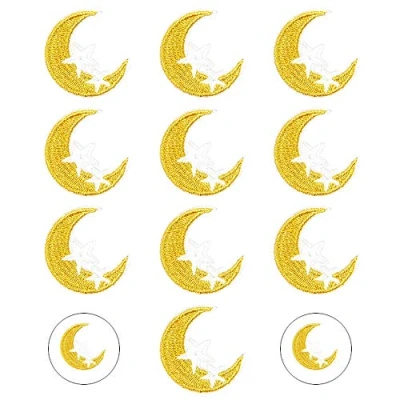 Image of Nifocc 10 Pcs Moon Star Embroidered Patch Iron On Patches Sewing Applique Stickers for Clothes Jeans Jackets Hats Bags Backpacks Shoes Decorations