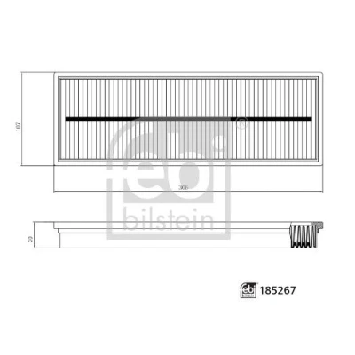 Image of RE195491 Pollen Filter FEBI BILSTEIN 185267 306mm 107mm 30mm
