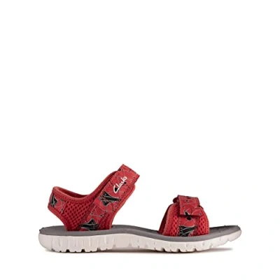 Image of Clarks Boys&#039; Surfing Tide T Closed Sandals, Red Combi Red, 22 EU Weit