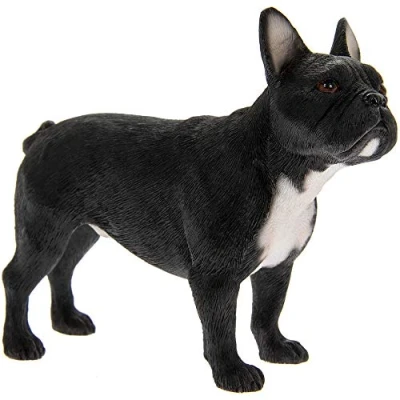 Image of Leonardo Collection French Bulldog Ornament Dog, Stone, Black, 12 x 4 10 cm, Housewarming
