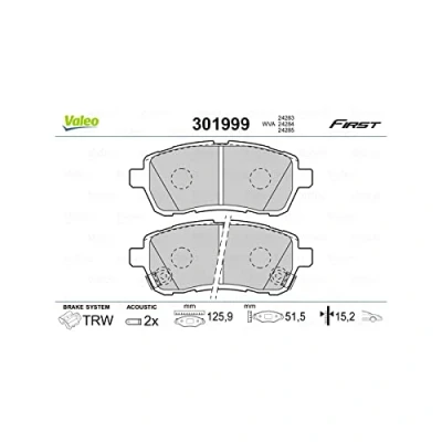 Image of 04465B1320000, 4465B1320000, 5581068L50 Brake pad set VALEO 301999 FIRST Front Axle incl. wear warning contact with anti squeak plate FORD: FIESTA 6