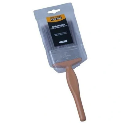 Image of Fit For The Job 3 inch Diamond DIY Paint Brush A Smooth Finish Painting with Emulsion, Gloss and Satin Paints on Walls, Ceilings, Furniture, Wood &amp; Metal, 3&quot; 75mm