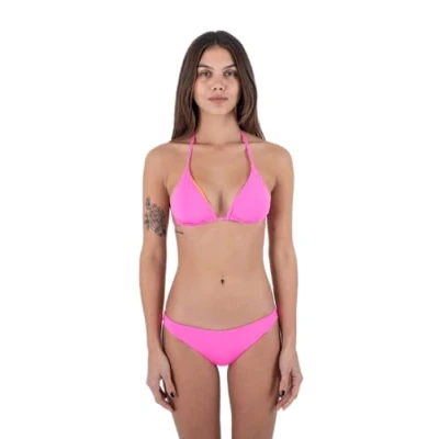 Image of Hurley Women&#039;s Solid Rvsb Basic Tri Top Bikini, Blue Beat/Neon Lime, S