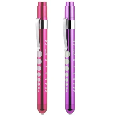 Image of 2 Pcs Pen Torch,Diagnostic Medical Penlight,Light LED Pupil Gauge Torches,Mini Reusable Penlight Flashlight Torch,Torch Doctor Nurse EMT Emergency Light for Doctor(Purple+Pink)
