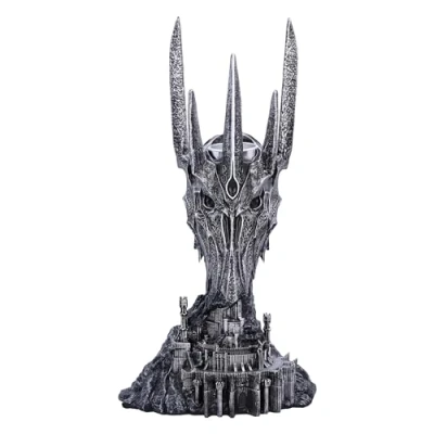 Image of Nemesis Now Lord of the Rings Sauron Tea Light Holder 33cm, Resin, Silver, Officially Licensed Sculpture, Metal Insert to Hold Tealight, Cast in Finest Hand Painted