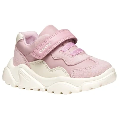 Image of Geox Boy&#039;s CIUFCIUF Girl B Sneaker, Old Rose/Off White, 10 UK Child