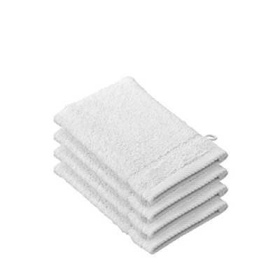 Image of De Witte Lietaer 194686 Stephanie Pair Cotton Face Cloths, white, 15 x 22 1 cm