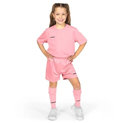 Image of FORZA Kids&#039; Classic Short Sleeve Football Kit Complete Set with Shirt, Shorts &amp; Socks for Boys Girls (UK, Age, 11 Years, 12 Regular, Pink)