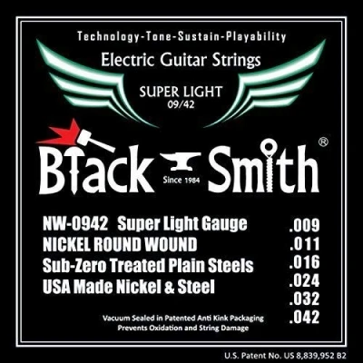Image of Blacksmith NW9 42 Pro Electric Guitar Strings Light Gauge 9