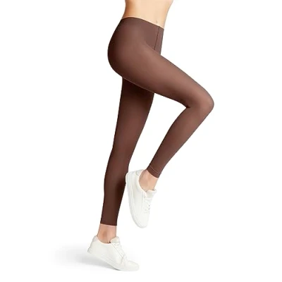 Image of FALKE Women&#039;s Pure Matt 50 DEN W LE Semi Opaque Plain 1 Pair Leggings, Brown (Brandy 5167) new eco friendly, S M
