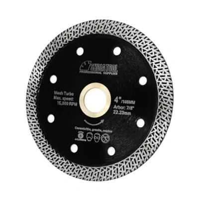 Image of SHDIATOOL Diamond Porcelain Saw Blade Dia 105MM with Mesh Turbo Rim Segment Cutting Tile Ceramic Granite Marble(4 Inch Mesh)