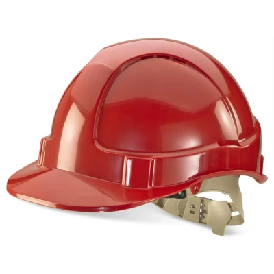 Image of VENTED SAFETY HELMET RED