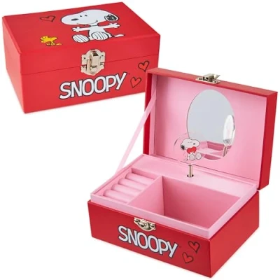 Image of Peanuts Snoopy Musical Jewellery Box for Girls with Compartments Gifts