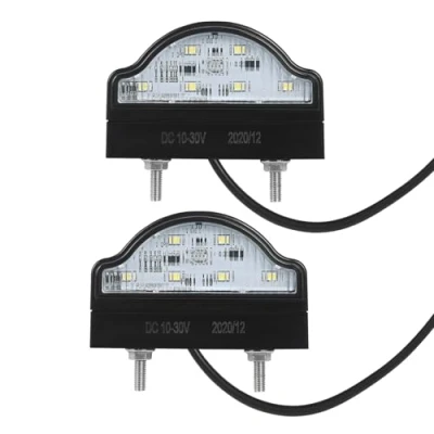 Image of AOHEWEI 2 x LED License Number Plate Lights Rear Lamps 12 24V Waterproof Perfect for Car Trailer Truck Lorry or Boat