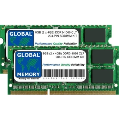 Image of 8GB (2 x 4GB) DDR3 1066MHz PC3 8500 204 PIN SODIMM MEMORY RAM KIT COMPATIBLE WITH INTEL IMAC (EARLY/MID/LATE 2009 MID 2010) &amp; MAC MINI