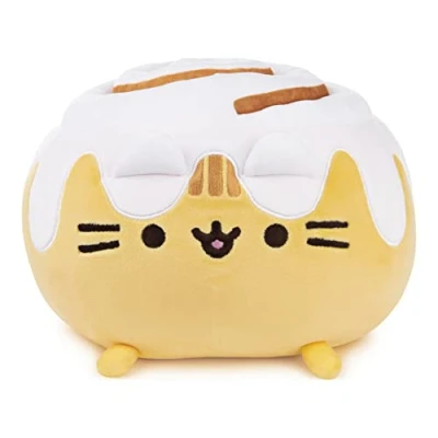 Image of GUND Pusheen Catfé Cinnamon Roll Plush Squisheen Cat Stuffed Animal, 12