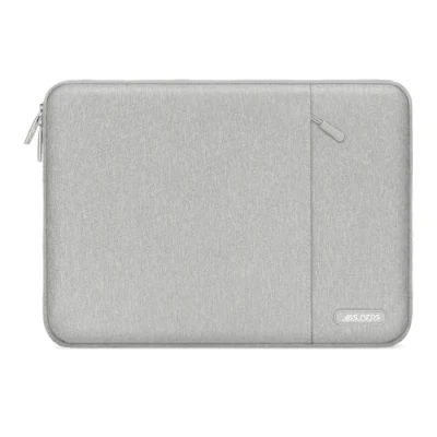 Image of MOSISO Laptop Sleeve Bag Compatible with MacBook Pro 14 inch M4 M3 M2 M1, Air/Pro, 13 13.3 Notebook Case Bag, Polyester Vertical Pocket, Gray