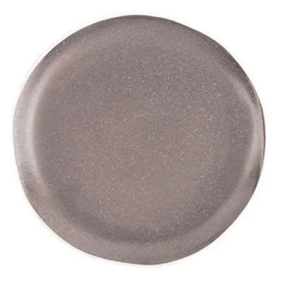 Image of Olympia Chia Plates in Charcoal Porcelain Uneven Edge 205(пїЅ) mm 6 pc