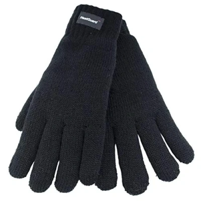 Image of Ladies Knitted Black Thinsulate Lined Gloves Perfect for Winter GL137