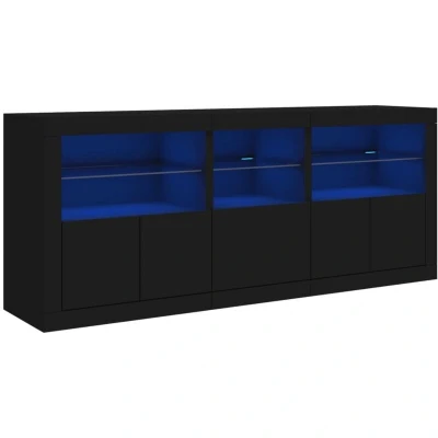 Image of vidaXL Sideboard with LED Lights Black 162x37x67 cm